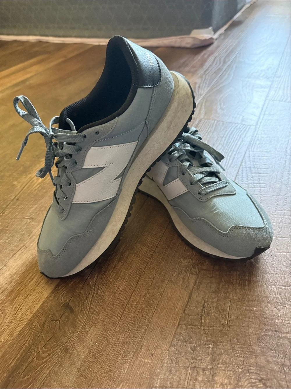 New Balance Gray & White Retro Runner Sneakers
